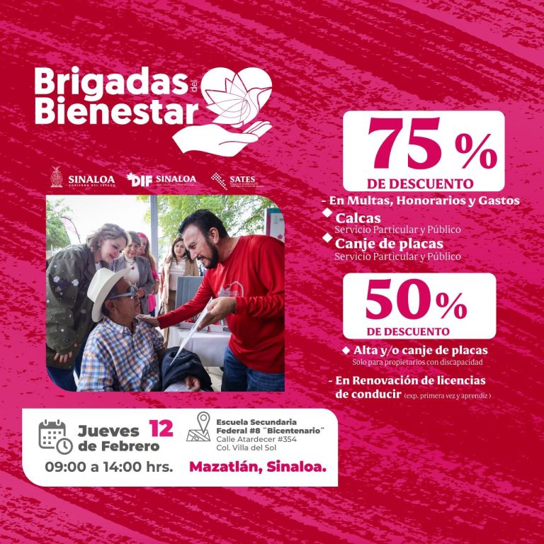 Aprovecha los descuentos en Adeudos Vehiculares en la Brigada del Bienestar del DIF en Mazatlán