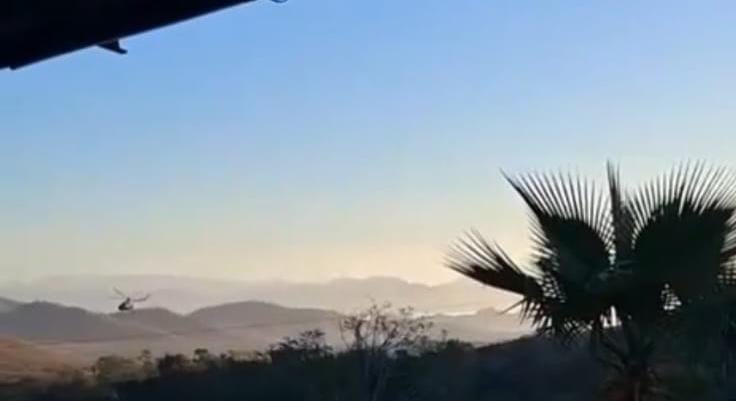 Dos helicópteros participan en enfrentamiento esta en el Limoncito en la sindicatura de Jesús María