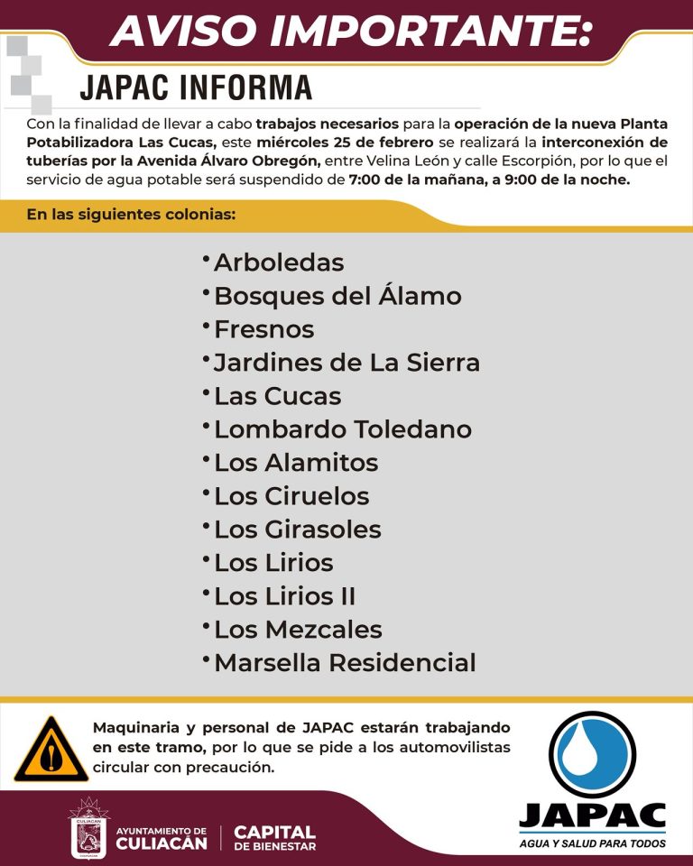 Avanza Planta Potabilizadora en Las Cucas: JAPAC anuncia interconexiones para este miércoles