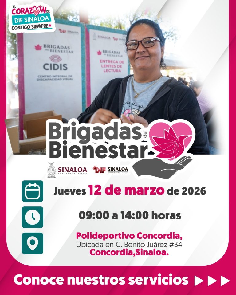 Invita DIF Sinaloa a su Brigada del Bienestar en Concordia 