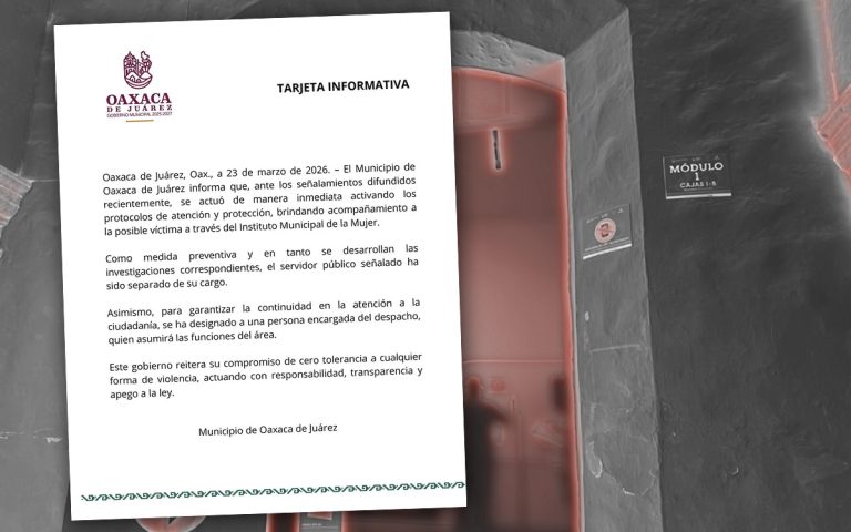 Separan del cargo a funcionario municipal en Oaxaca tras denuncia por presunto intento de violación