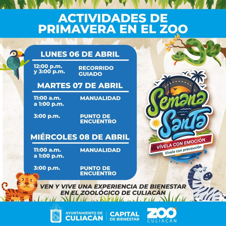 Invitan a participar en las actividades de Semana Santa en el Zoológico de Culiacán