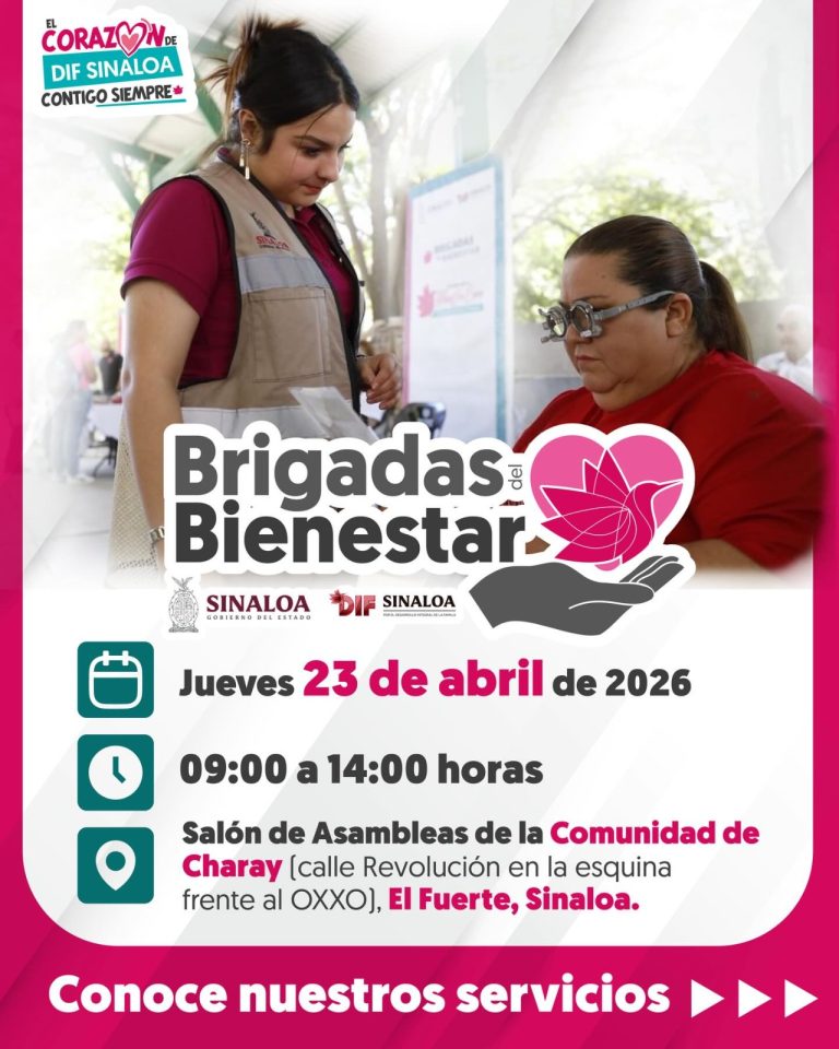 Lleva DIF Sinaloa Brigada del Bienestar a Charay, El Fuerte, con servicios gratuitos para las familias