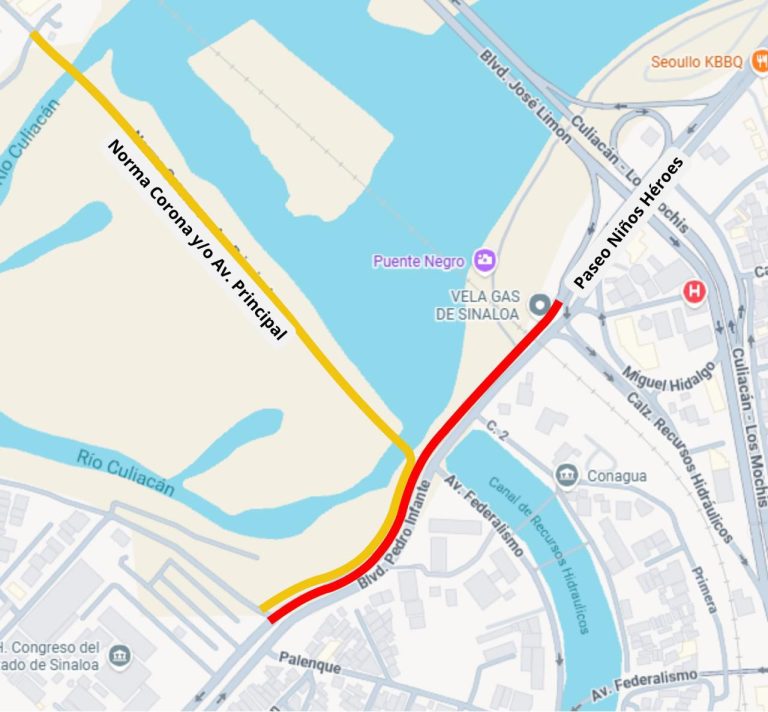 Habrá cierre parcial y temporal a la circulación por construcción del puente Pedro Infante – Malecón margen izquierdo