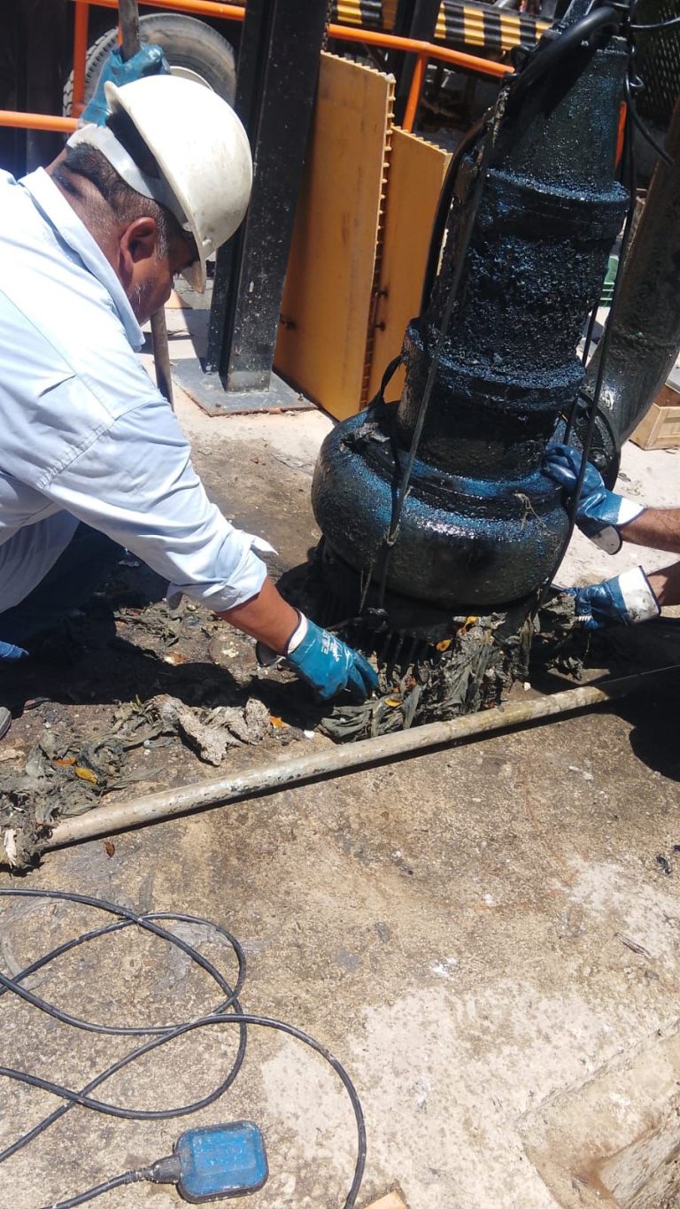 Japac realiza limpieza y mantenimiento de cárcamos sanitarios previo a la temporada de lluvias