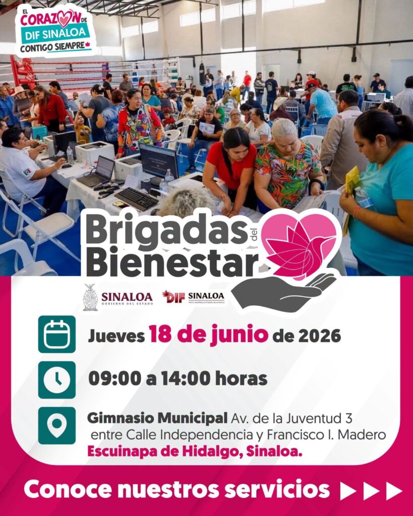 DIF Sinaloa invita a las Brigadas del Bienestar en Escuinapa para brindar servicios gratuitos a las familias